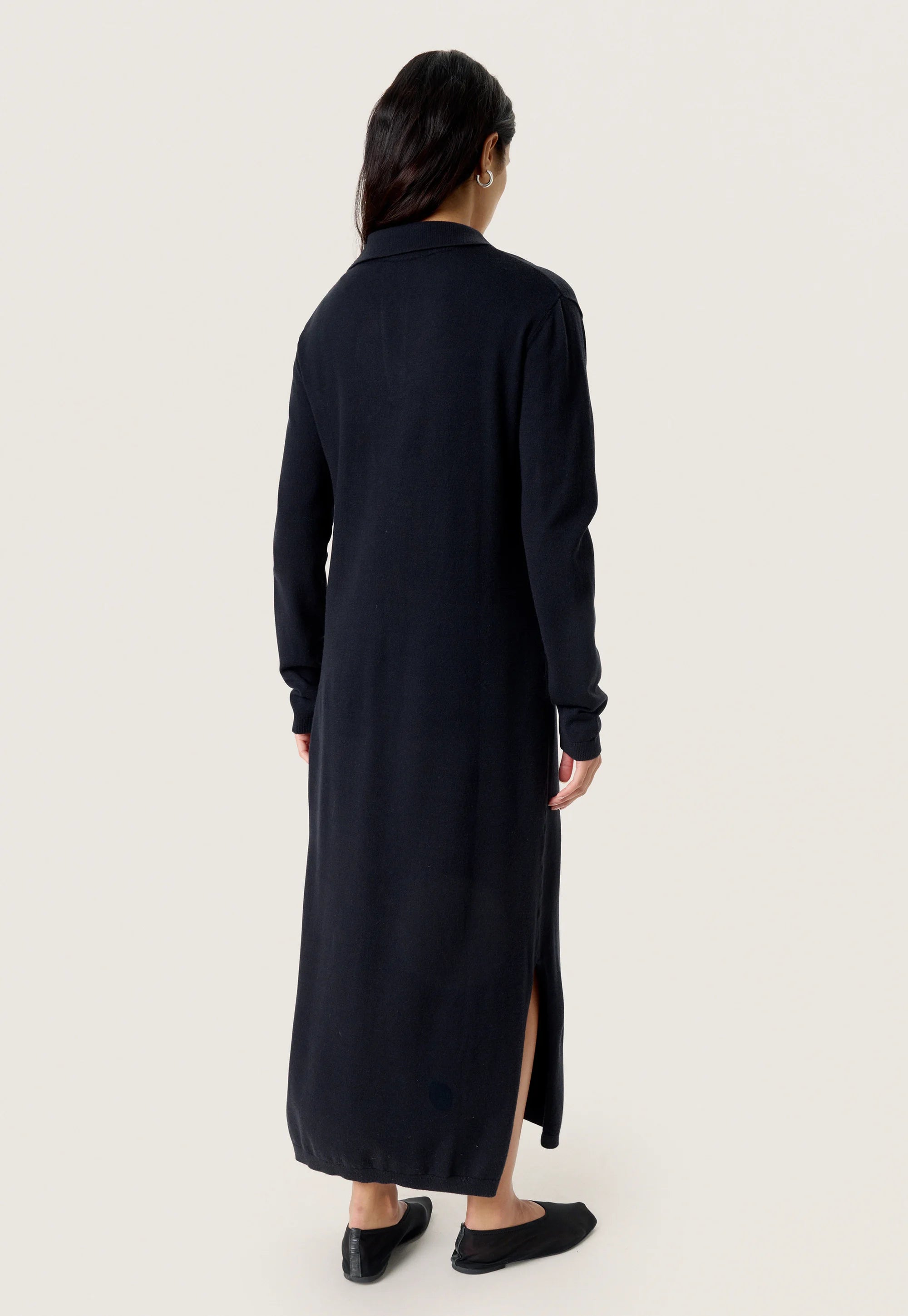 Robe polo spina noir longue
