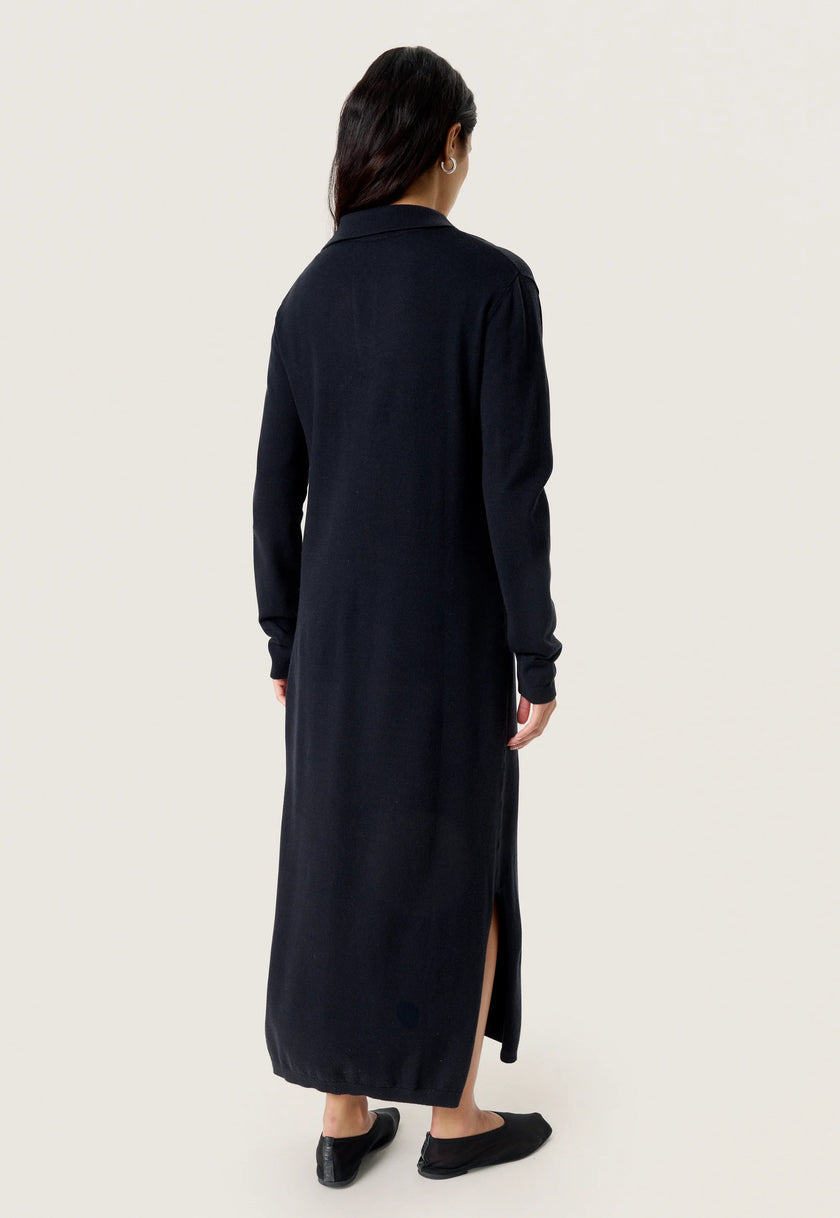 Robe polo spina noir longue