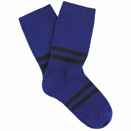 Chaussettes ESCUYER - stripes - STRONG BLUE / BLACK