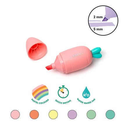Set de 6 surligneurs legami carottes