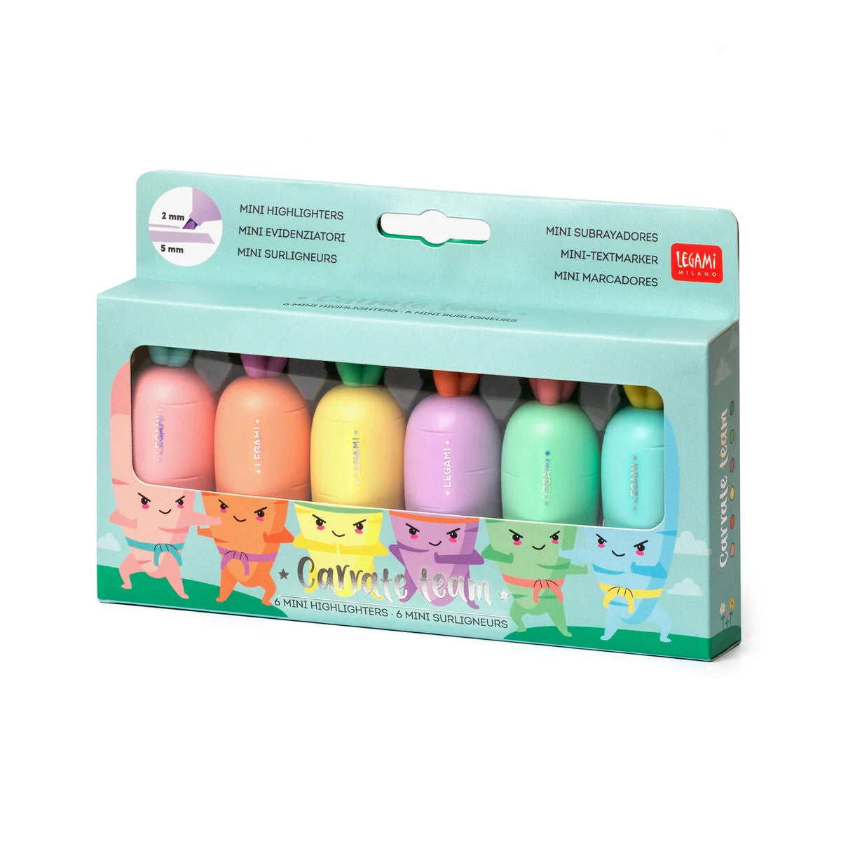 Set de 6 surligneurs legami carottes