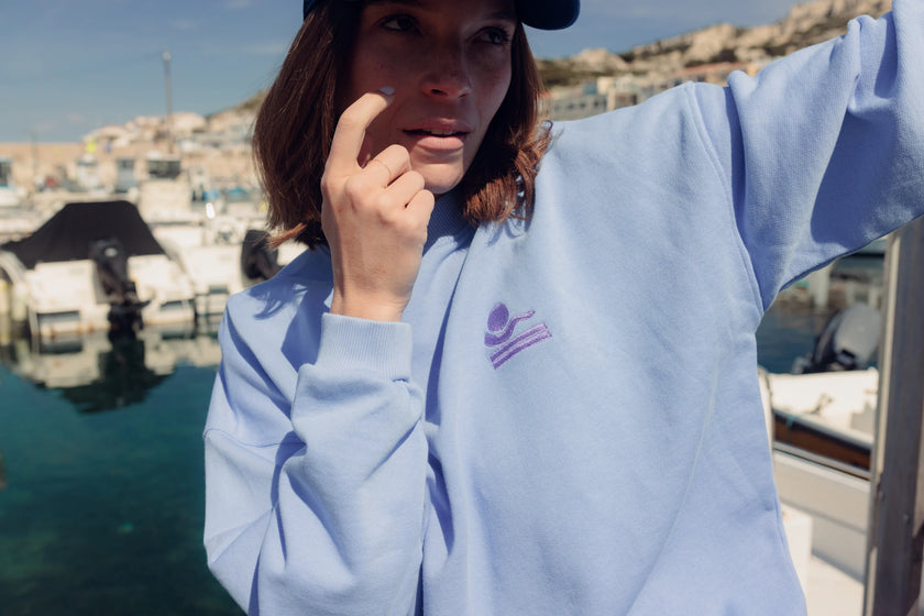 Sweat wavy bleu ciel 23degres