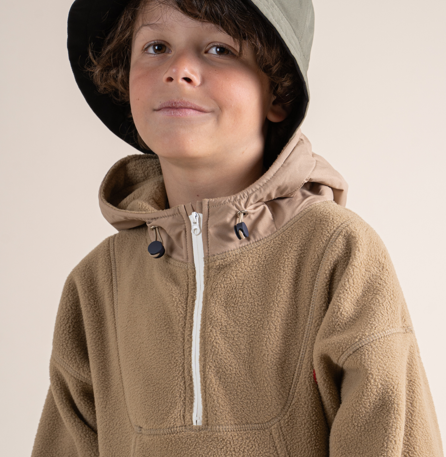 sweat polaire enfant beige