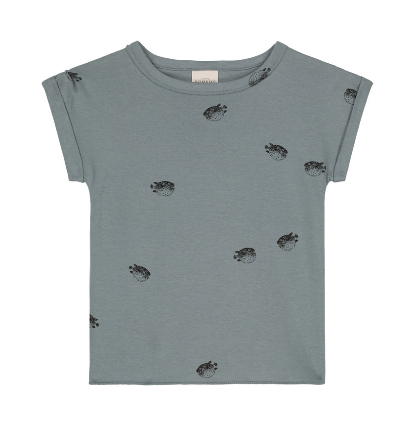 t-shirt bleu poisson 