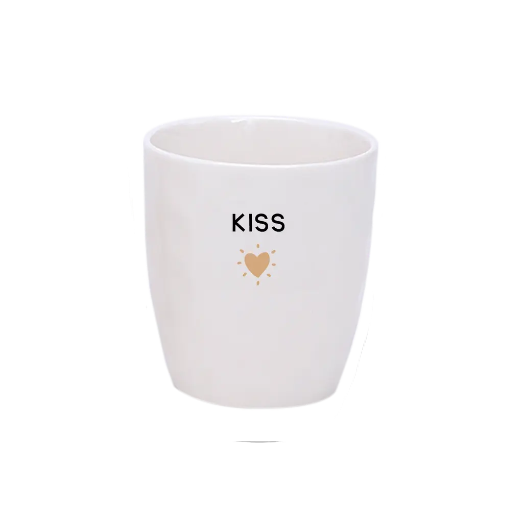Tasse message kiss coeur doré