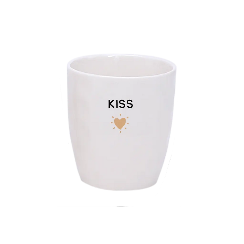 Tasse message kiss coeur doré
