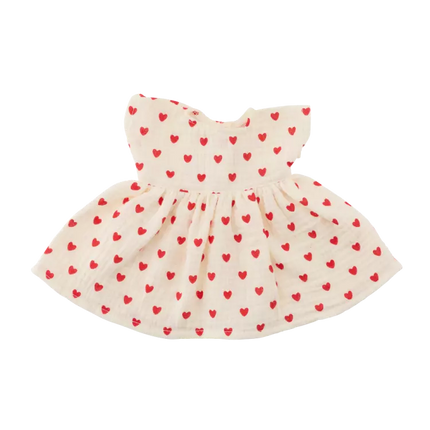 Tenue poupée robe coeurs rouge Atelier 