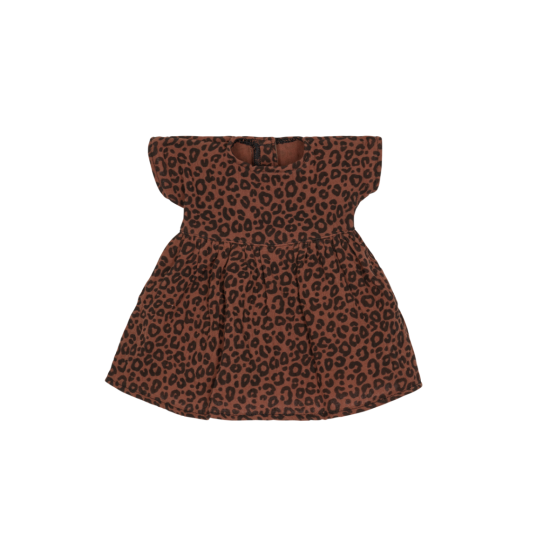 tenue-poupee-robe-leopard marron