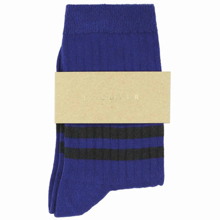 Chaussettes ESCUYER - stripes - STRONG BLUE / BLACK