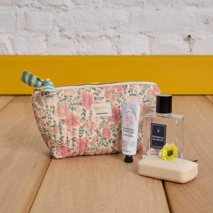 trousse à maquille rose et bleu
