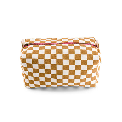 Trousse de toilette vic damier caramel rose in april