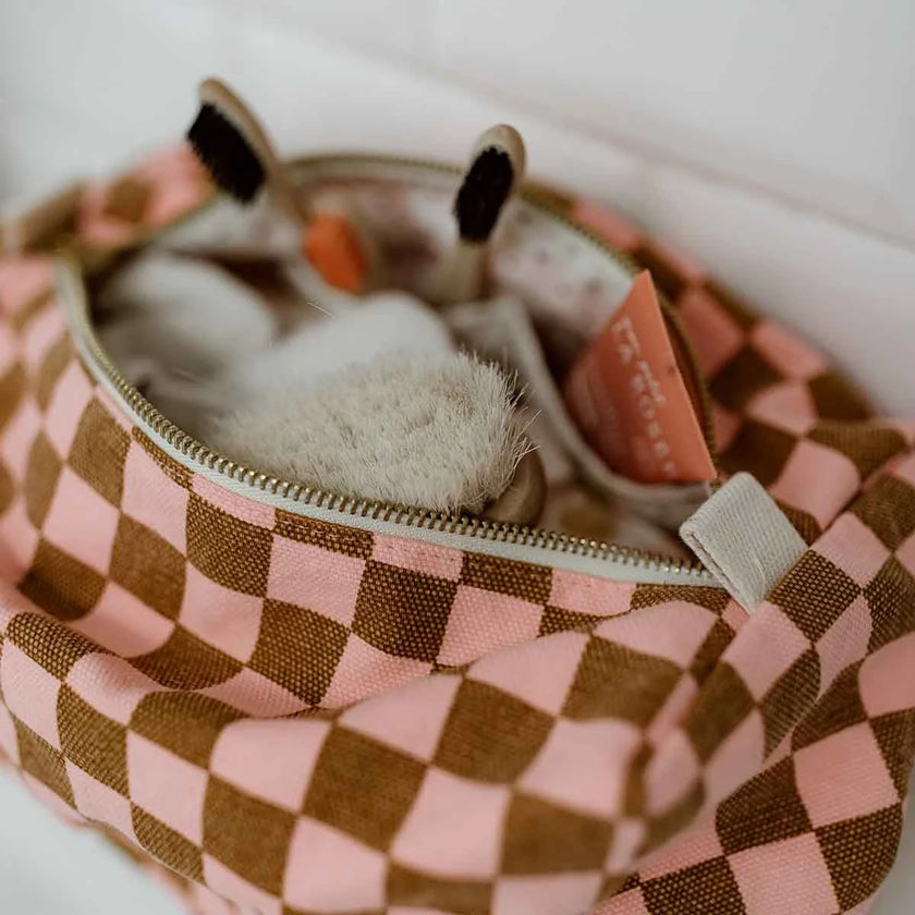 Trousse de toilette vic damier strawberry rose in april