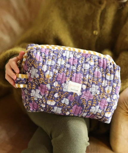Trousse grand format ellis cassis bellemme viollette a fleurs