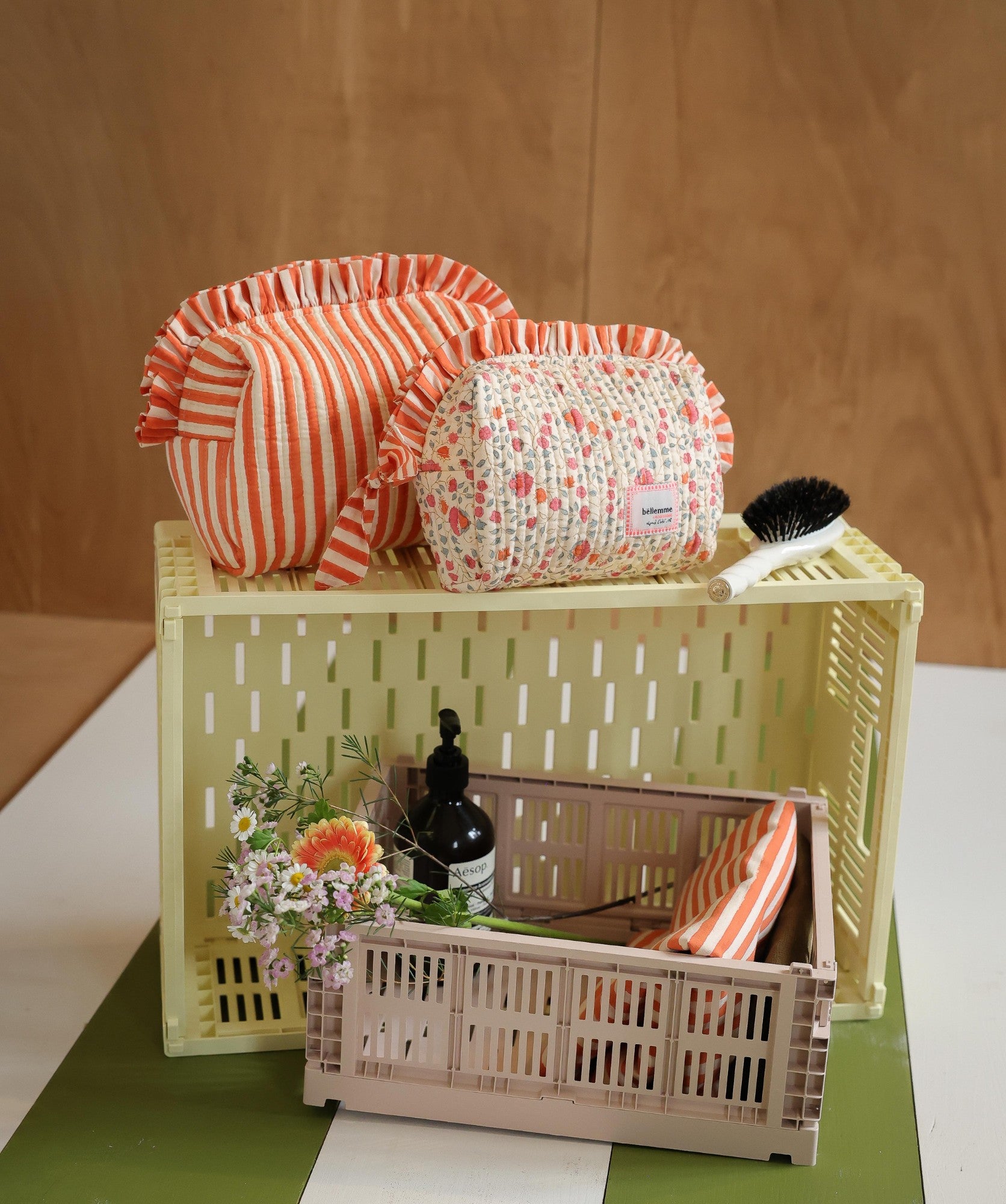 Trousse de toilette grand format rayures lennon Bellemme