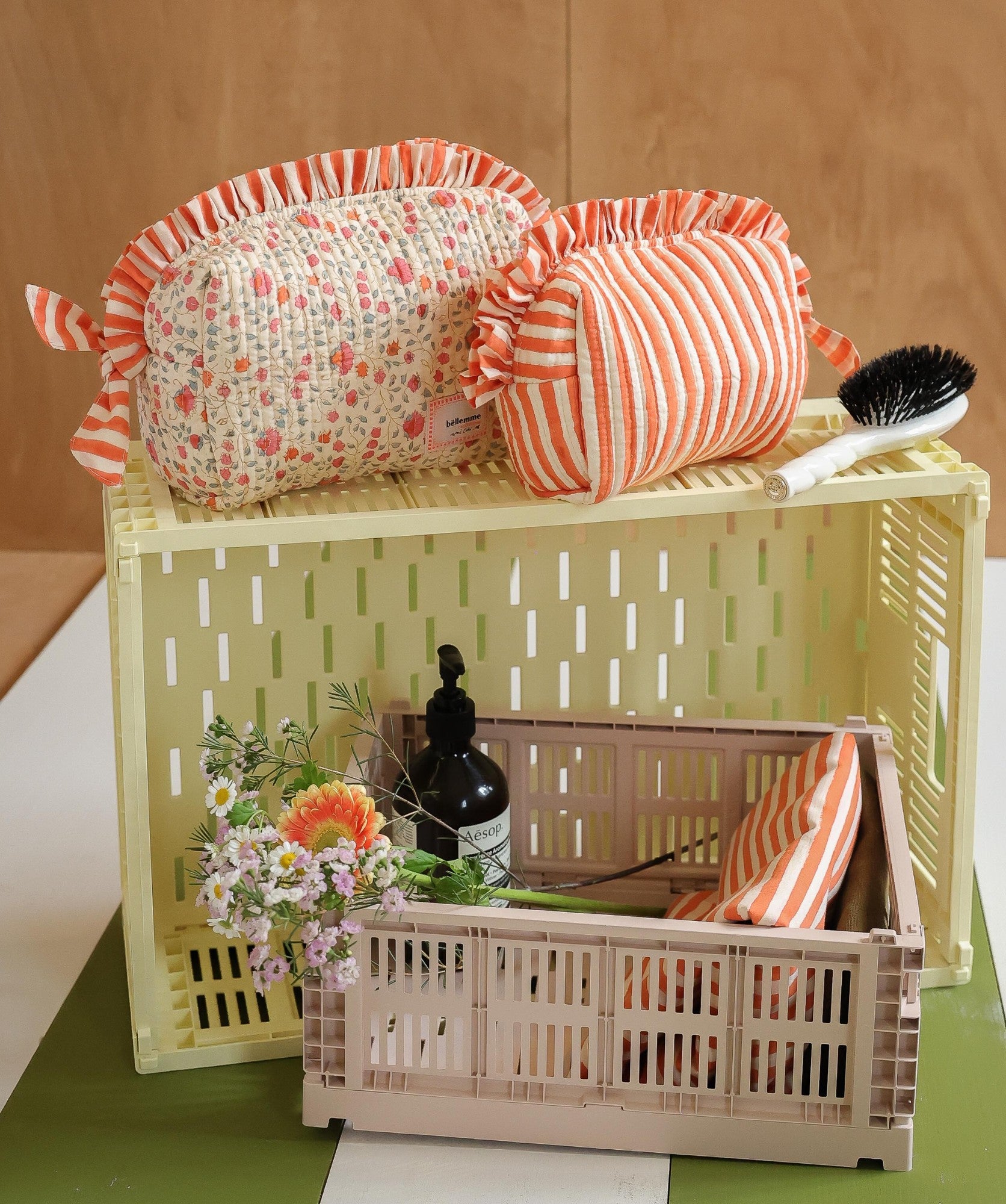 Trousse de toilette rosa sorbet d'été rand format Bellemme