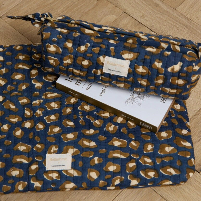 trousse d'écolier léopard navy
