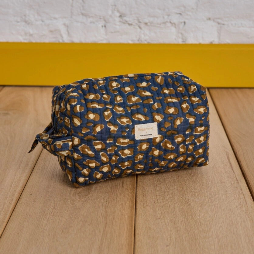 trousse de toilette petit format leopard navy
