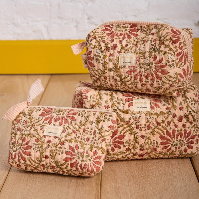 trousse de toilette petit format palmyre rose poudré