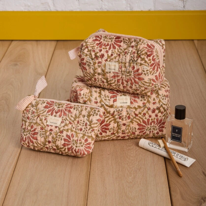 trousse de toilette petit format palmyre rose poudré