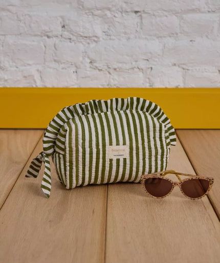 Pochette Bellemme rayures blanches et vertes