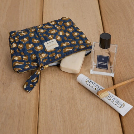 trousse à maquillage léopard navy