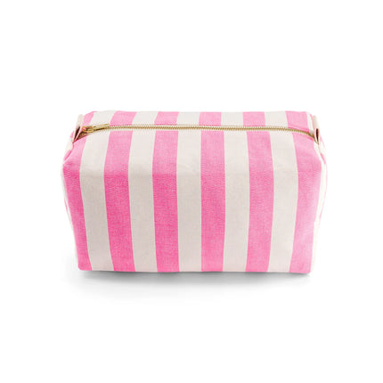 Trousse de toilette rayures rose et blanc