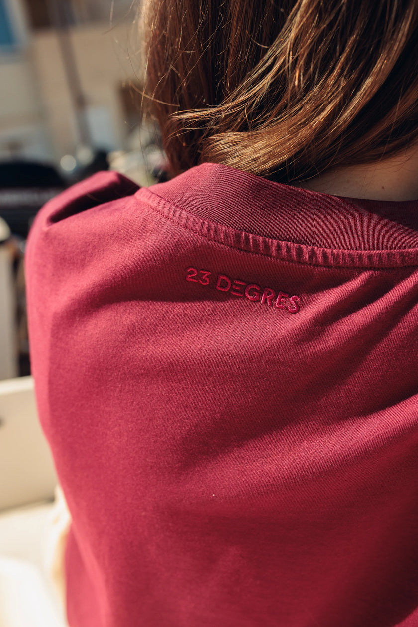 T-shirt lie de vin boxy 23 degres