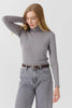 Pull col roulé gris