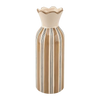 Vase collerette raye beige