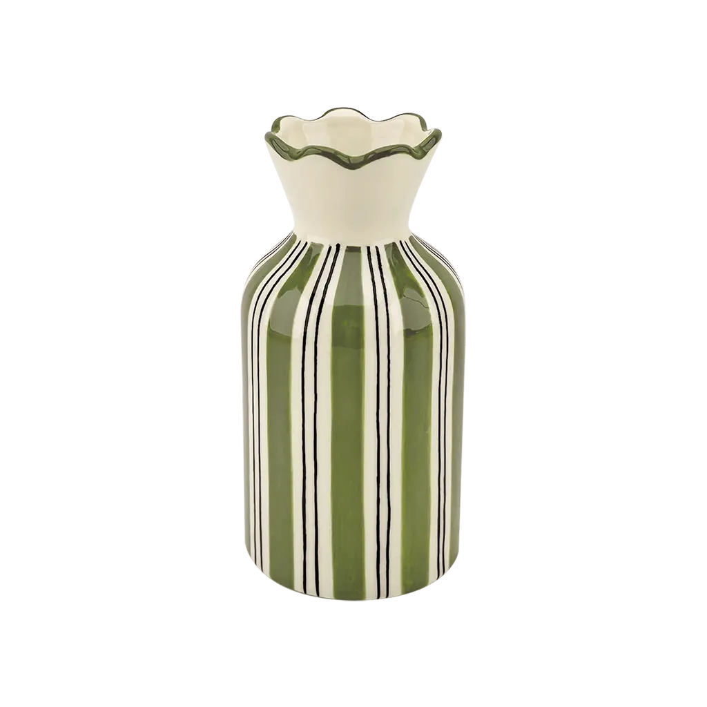 Vase collerrette kaki rayé petit modèle 