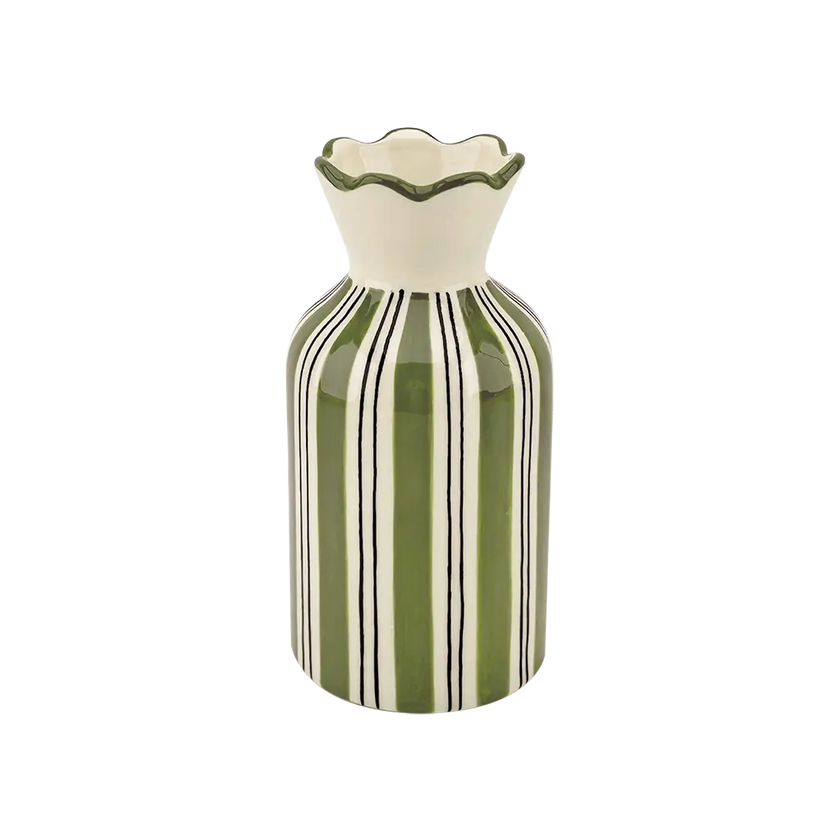Vase collerrette kaki rayé petit modèle 