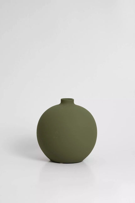 Vase rond O cactuu vert olive