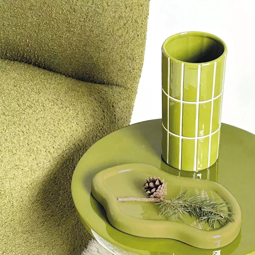 Vase carrelage vert