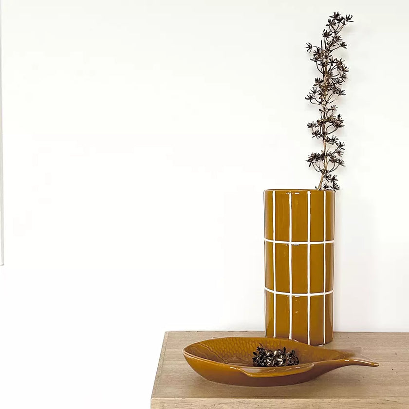 Vase carrelage ocre