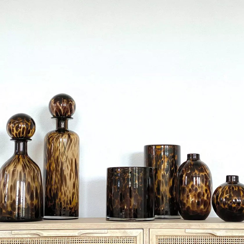 Vase rond léopard
