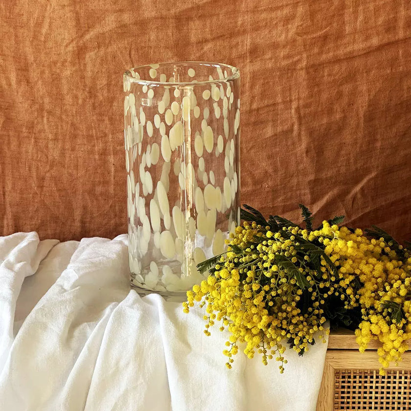 Vase tube léopard jaune 