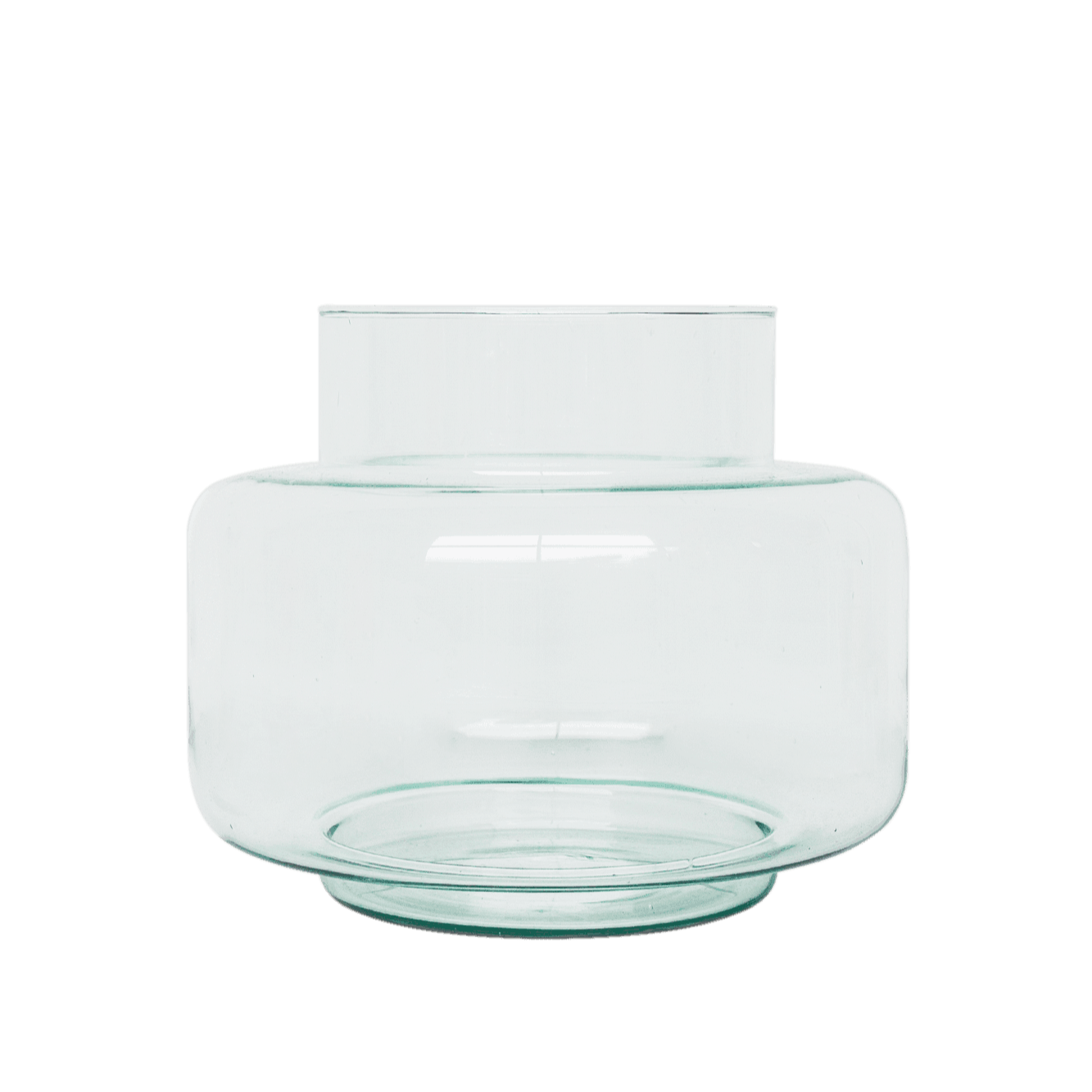 Vase en verre transparent