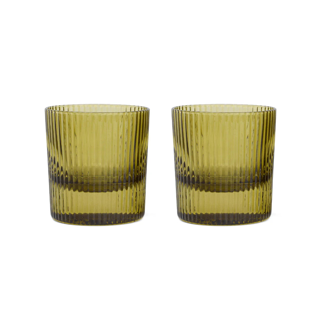 Set de 2 verres à eau striee 