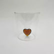 verre avec coeur ambre