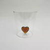 verre avec coeur ambre
