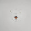 verre avec coeur ambre