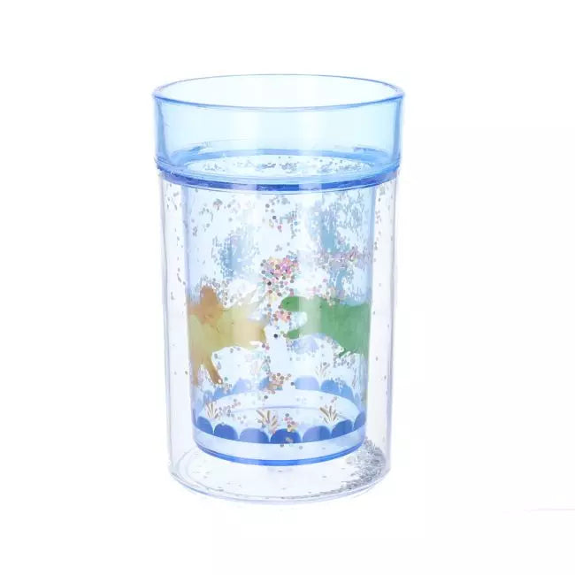 Verre à paillettes dino