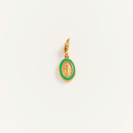 Mini Charm Madonne Emaillée - green