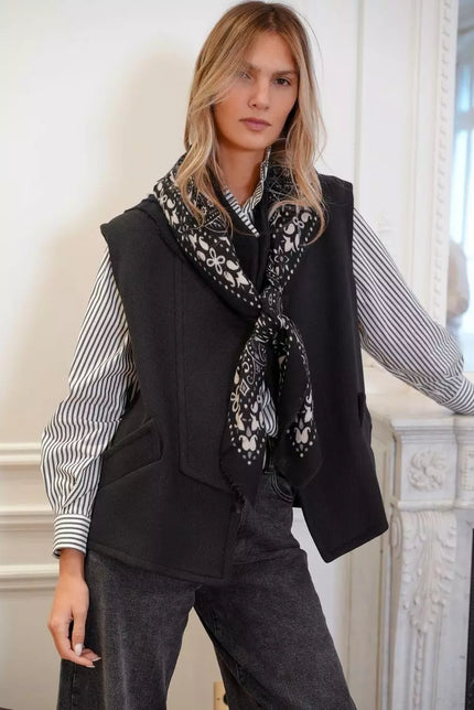 Veste Matteo noire sans manches Opullence