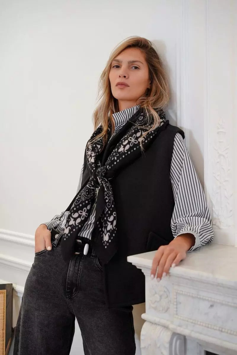 Veste Matteo noire sans manches Opullence