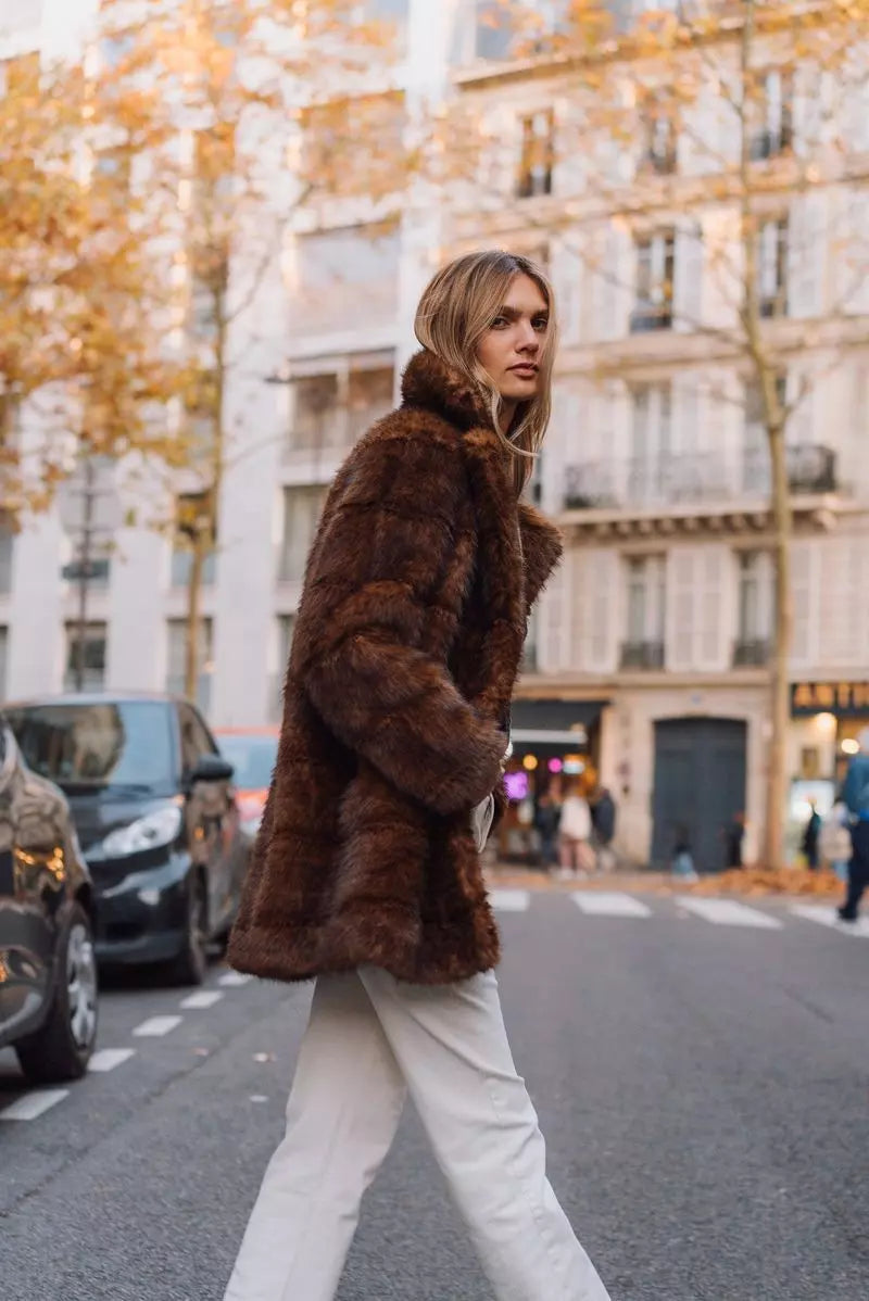 Manteau fourrure marron Miriam Opullence