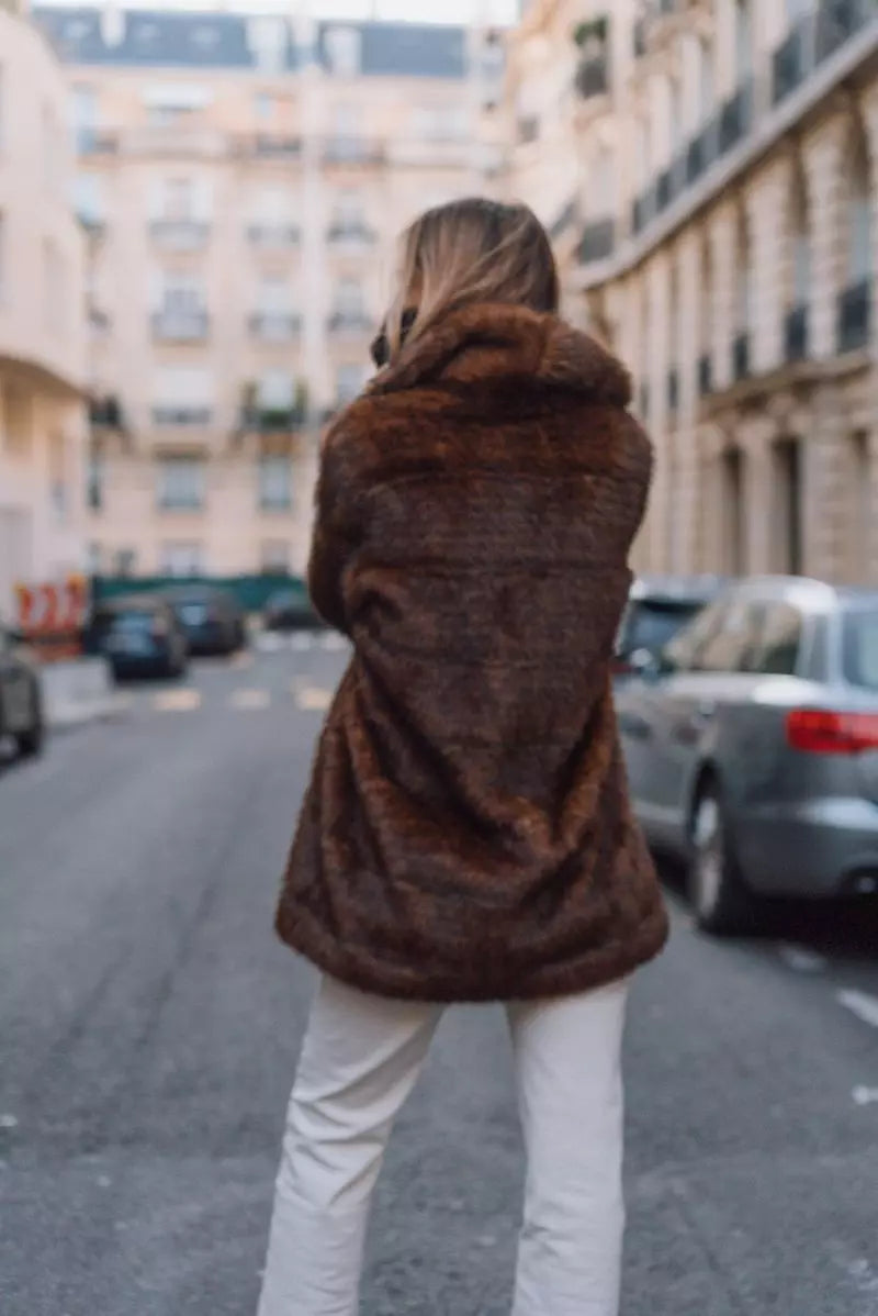 Manteau fourrure marron Miriam Opullence