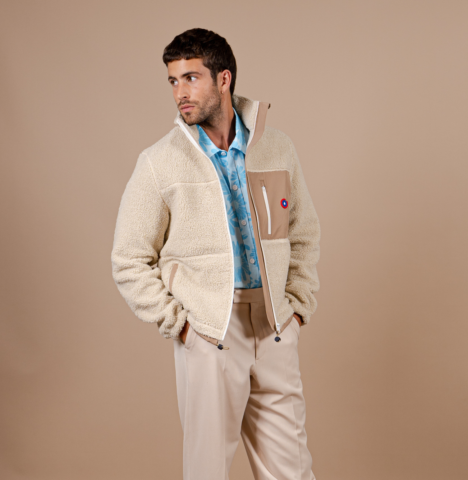 veste polaire beige