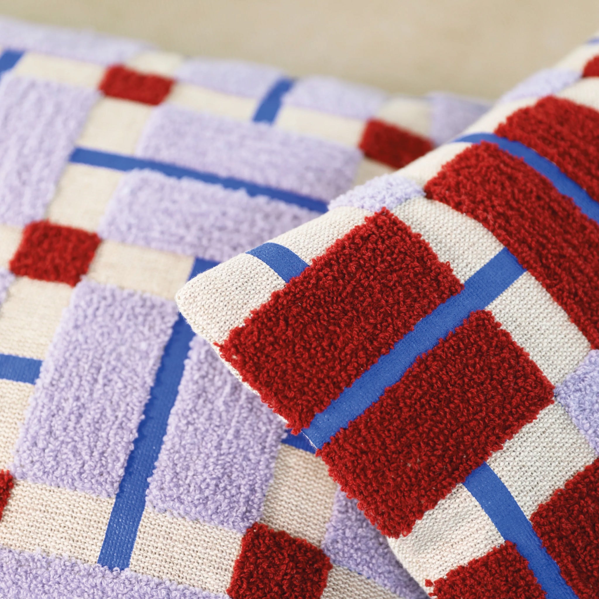 Coussin PLANO parme/prune/bleu - 50x50cm