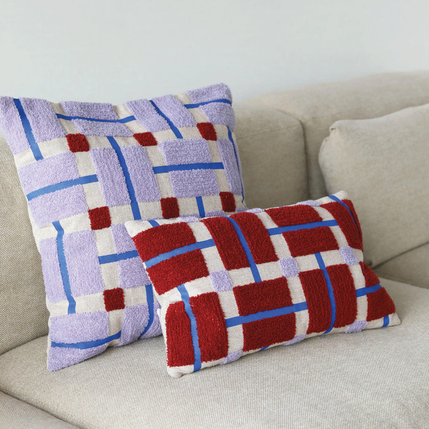 Coussin PLANO parme/prune/bleu - 50x50cm